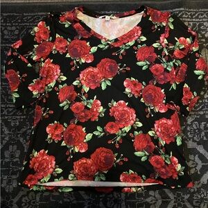 Pioneer Woman floral rose print blouse Medium